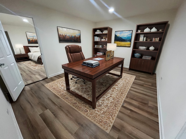 office featuring wood-type flooring