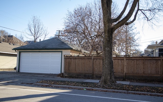 view of garage