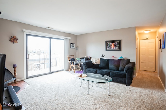 view of carpeted living room