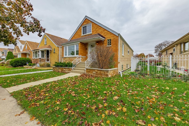 view of front of house with a front yard