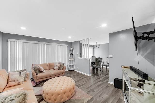 living room featuring hardwood / wood-style floors