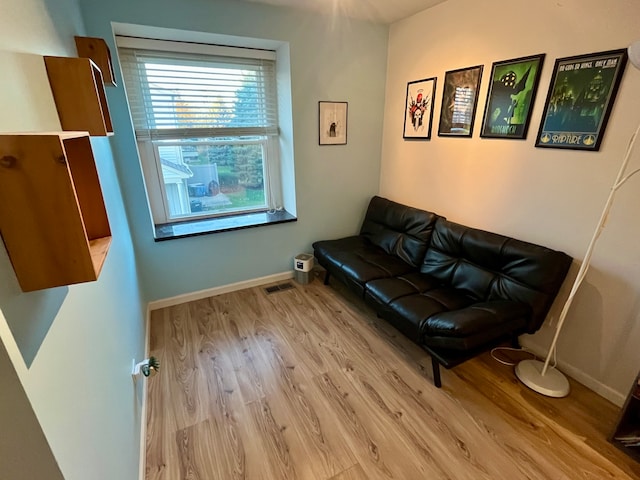 living room featuring light hardwood / wood-style flooring