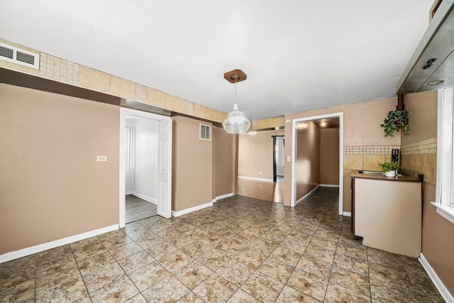 view of unfurnished dining area