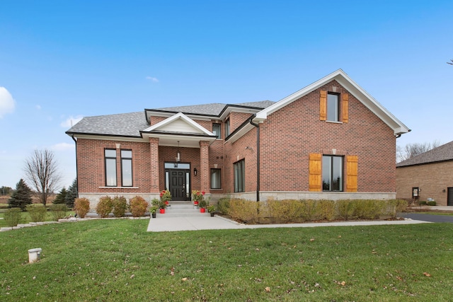 front facade with a front yard