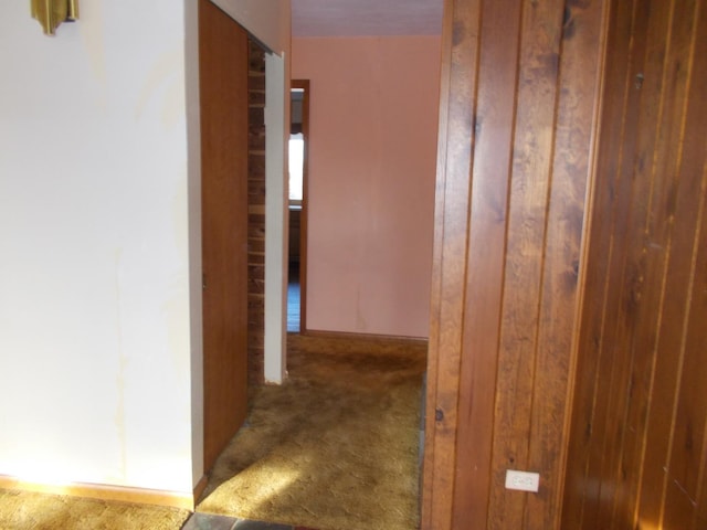 hallway featuring carpet flooring