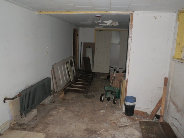 basement with radiator