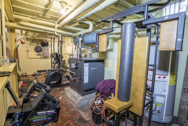 2206 W Lunt Ave, Chicago, IL 60645 - unfinished basement with gas water heater and a heating unit