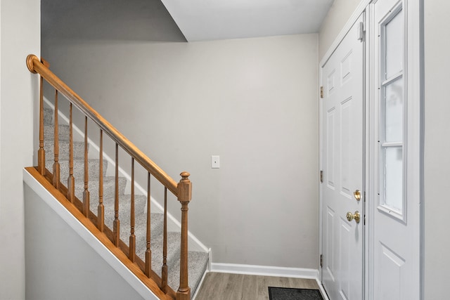 foyer with hardwood / wood-style floors