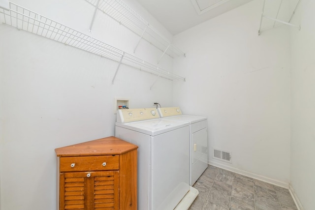 laundry room featuring washing machine and clothes dryer