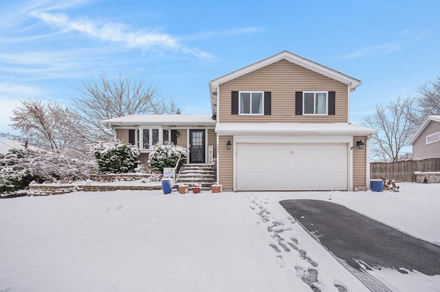 tri-level home with a garage