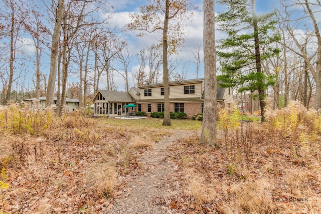 view of front of home with a patio area