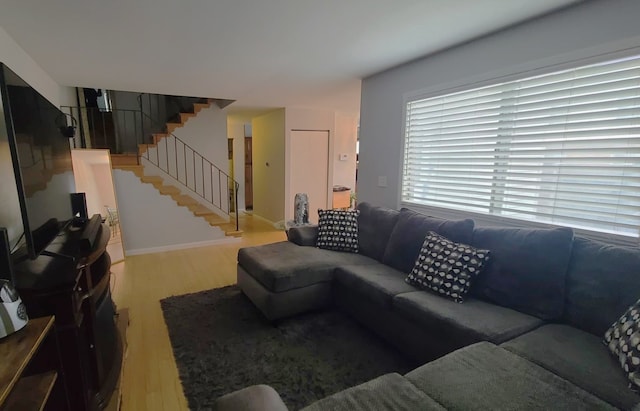 living room featuring hardwood / wood-style floors