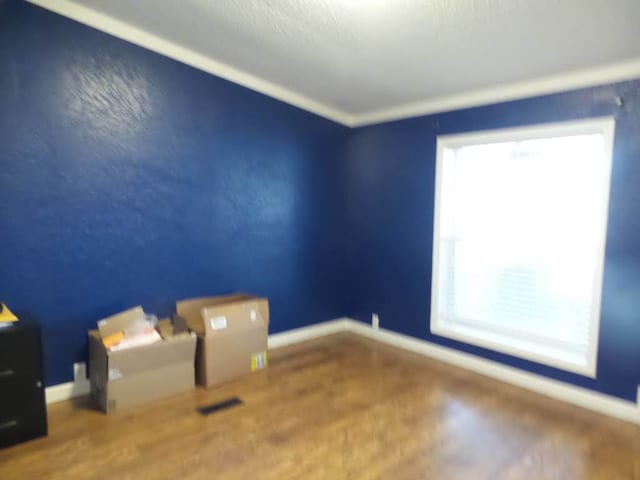 spare room with wood-type flooring