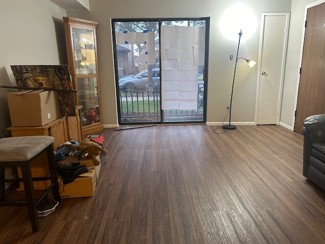 foyer featuring dark hardwood / wood-style flooring