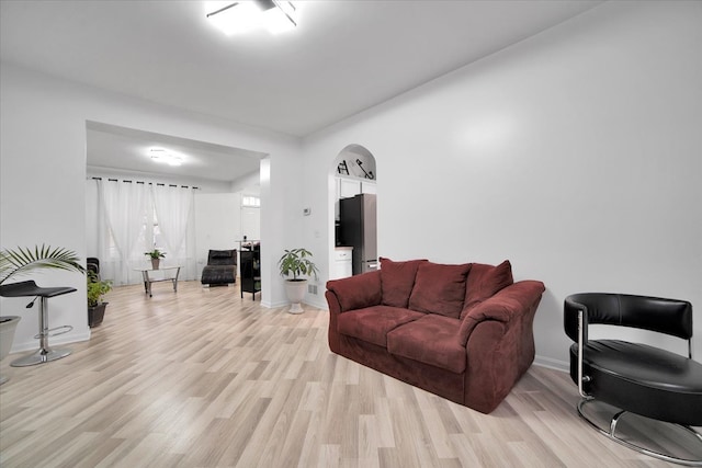 living room featuring light hardwood / wood-style flooring