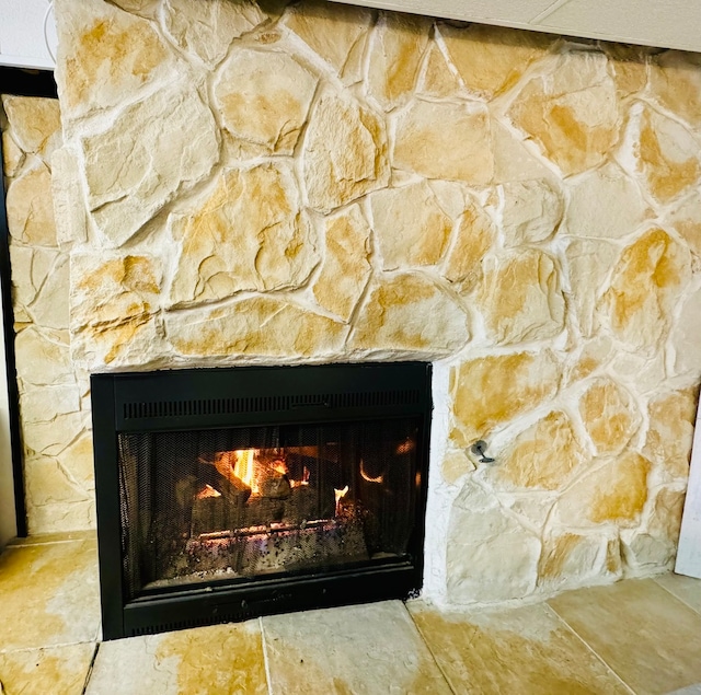 details with a fireplace