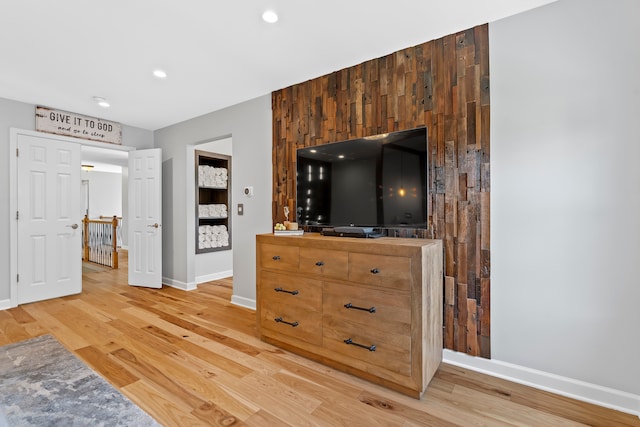 bedroom featuring light hardwood / wood-style flooring