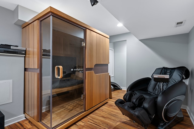 sitting room featuring light wood-type flooring