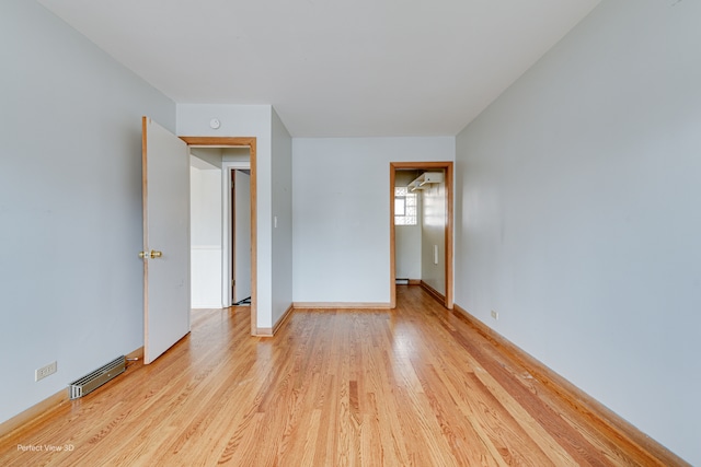 unfurnished bedroom with light hardwood / wood-style floors