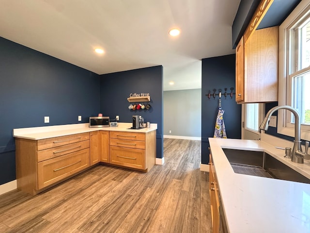 kitchen featuring light hardwood / wood-style floors and sink