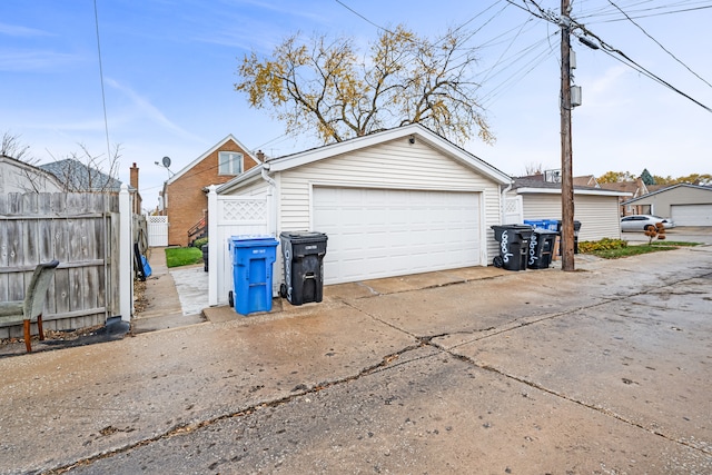 view of garage