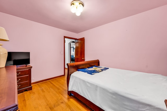 bedroom featuring light hardwood / wood-style flooring