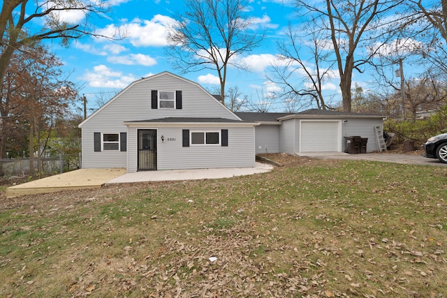 view of front property with a front lawn and a patio