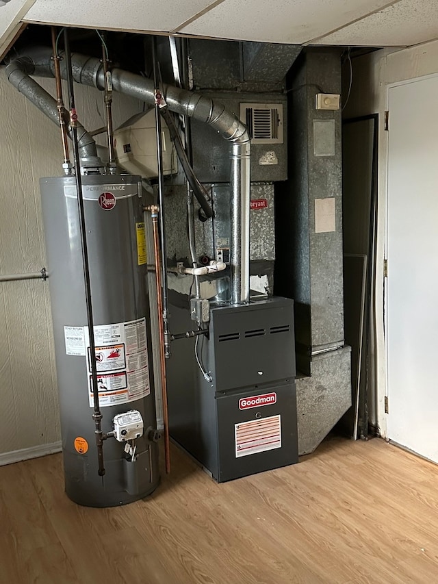 utility room with gas water heater