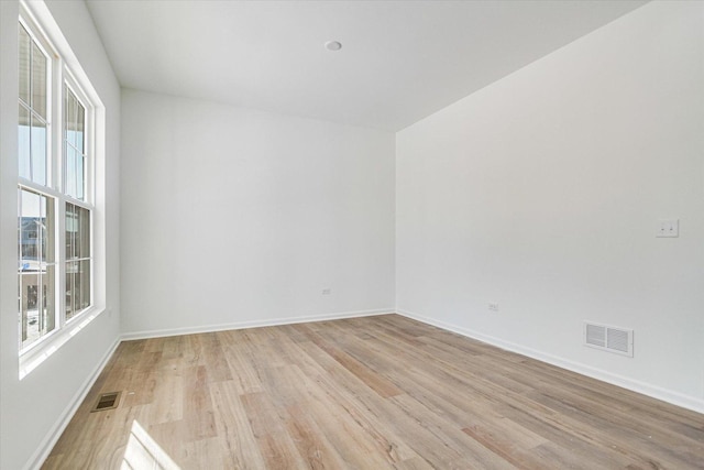 empty room featuring light wood-type flooring