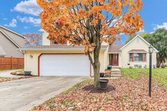 view of front of home with a garage