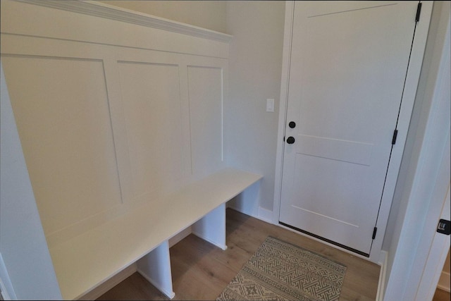 mudroom with light wood-type flooring