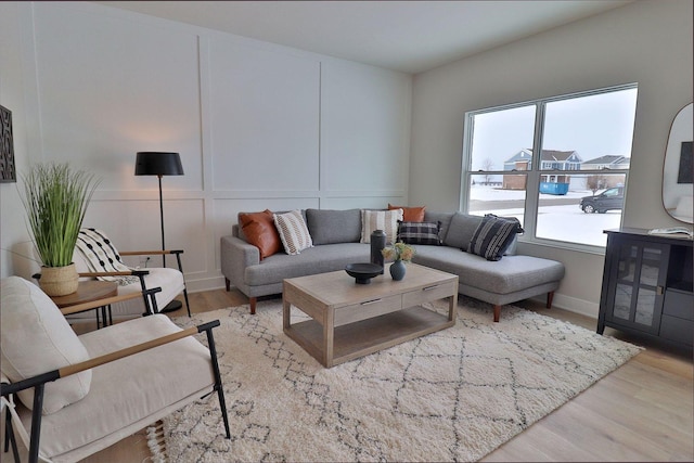 living room featuring wood-type flooring