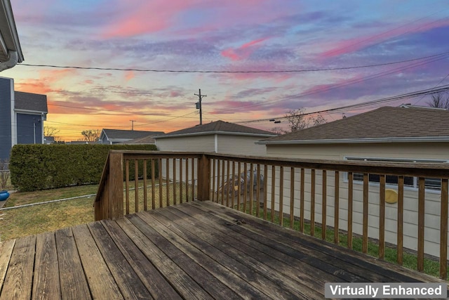 view of deck at dusk