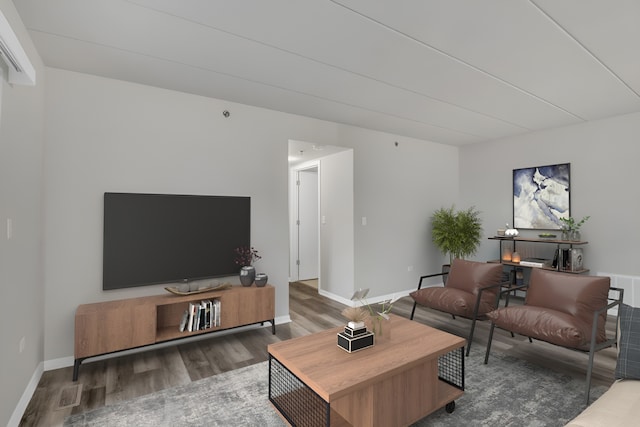 living room featuring hardwood / wood-style floors