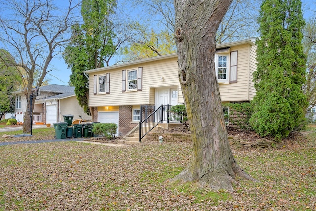 split foyer home with a garage