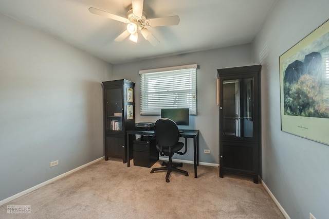 1019 N Webster St, Naperville, IL 60563 - home office with carpet floors, a ceiling fan, and baseboards