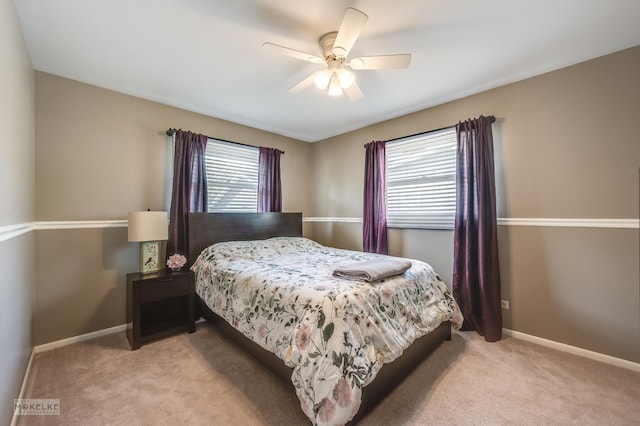 1019 N Webster St, Naperville, IL 60563 - bedroom featuring light colored carpet, baseboards, and ceiling fan