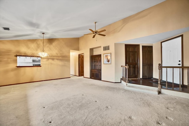 interior space featuring ceiling fan