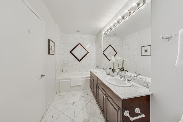 bathroom featuring a bathtub and vanity