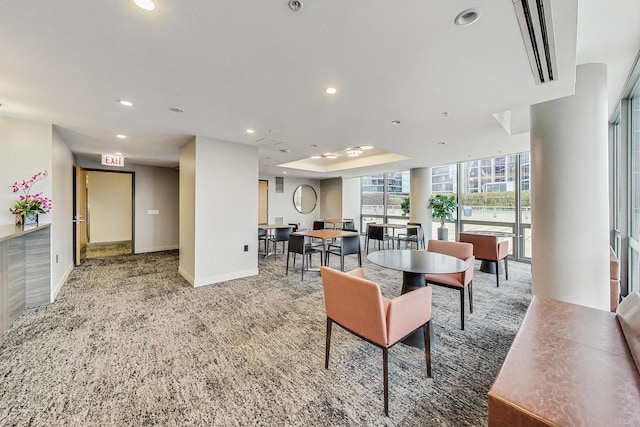 view of carpeted dining room