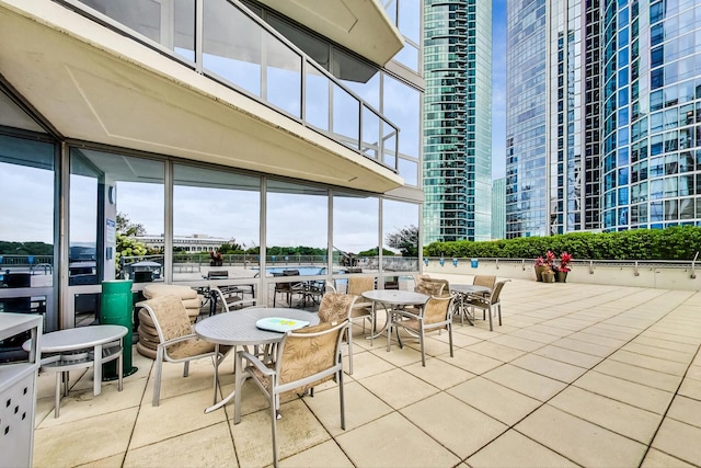 view of patio / terrace featuring a balcony