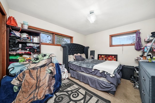 bedroom featuring carpet flooring