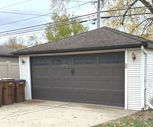 view of garage