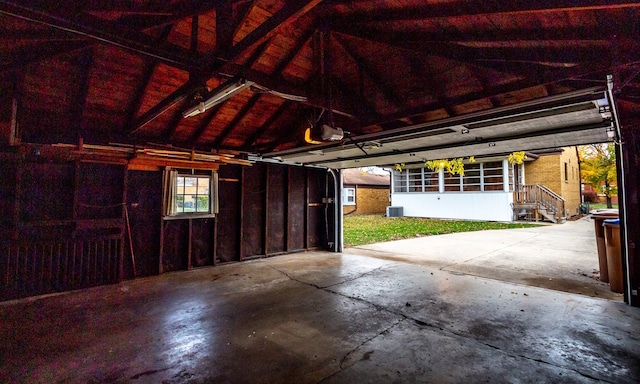 garage with cooling unit