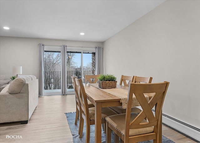 dining area featuring light hardwood / wood-style floors