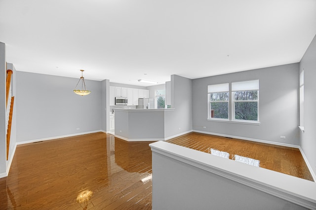 unfurnished living room with wood-type flooring