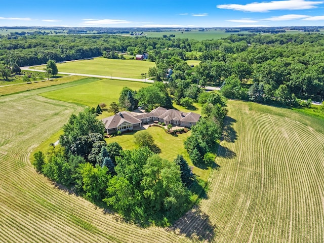 drone / aerial view featuring a rural view