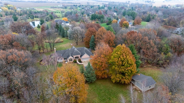 drone / aerial view with a rural view