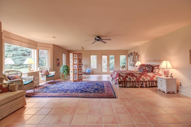 17619 Grandview Dr, Sterling, IL 61081 - bedroom with tile patterned flooring, multiple windows, and access to outside