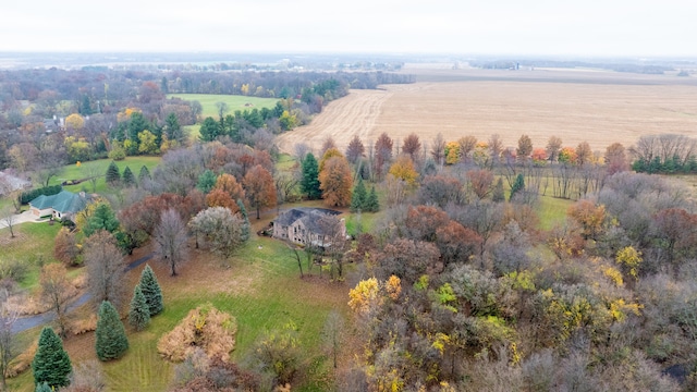 drone / aerial view featuring a rural view